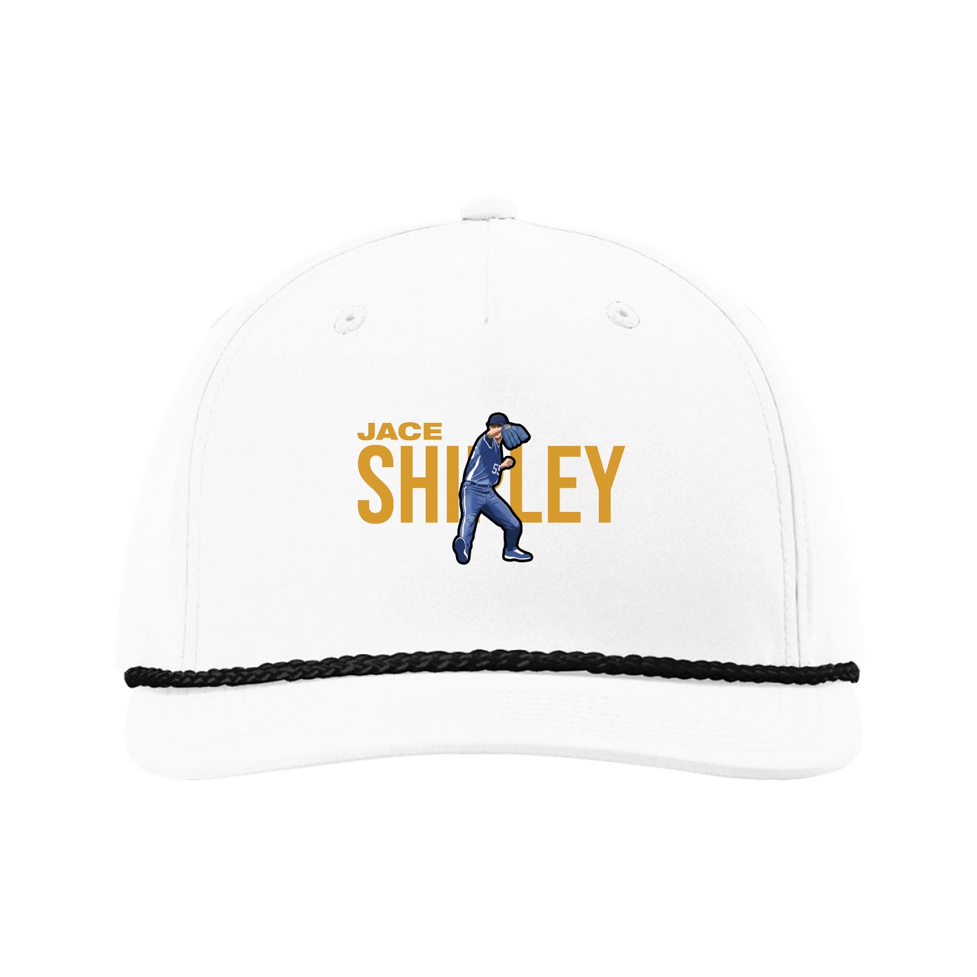 Five-Panel Classic Rope Cap — Player Name in White