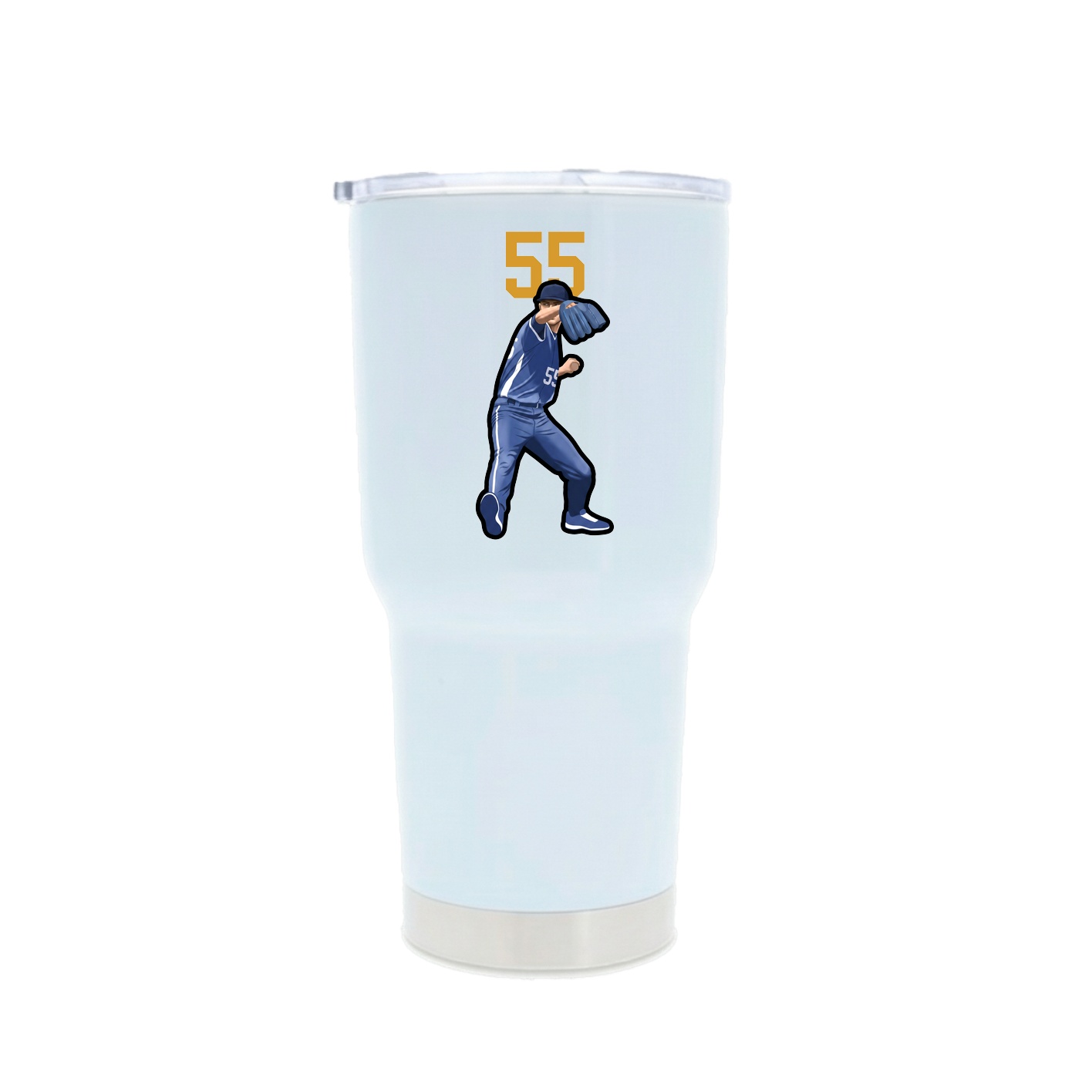 30oz Stainless Steel Tumbler — Number Top in White