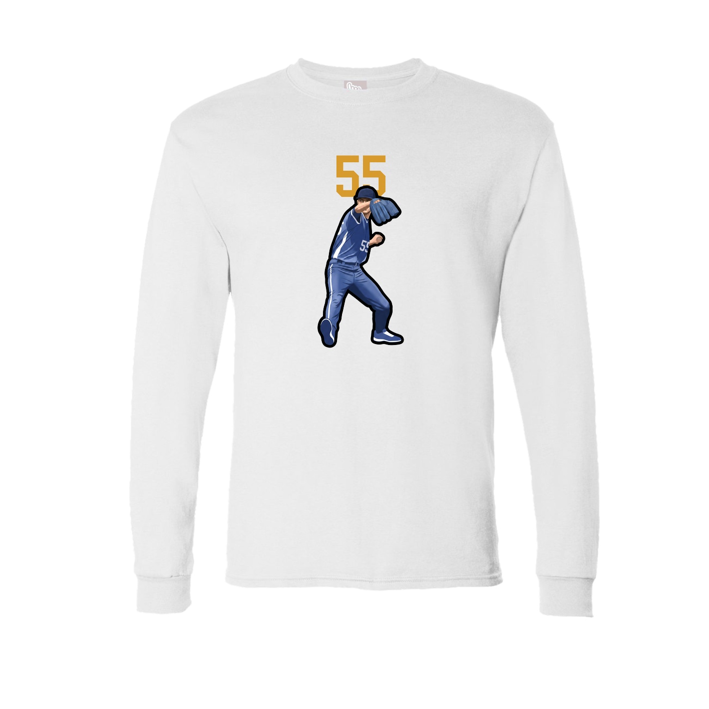 Long Sleeve Tee — Number Top in White
