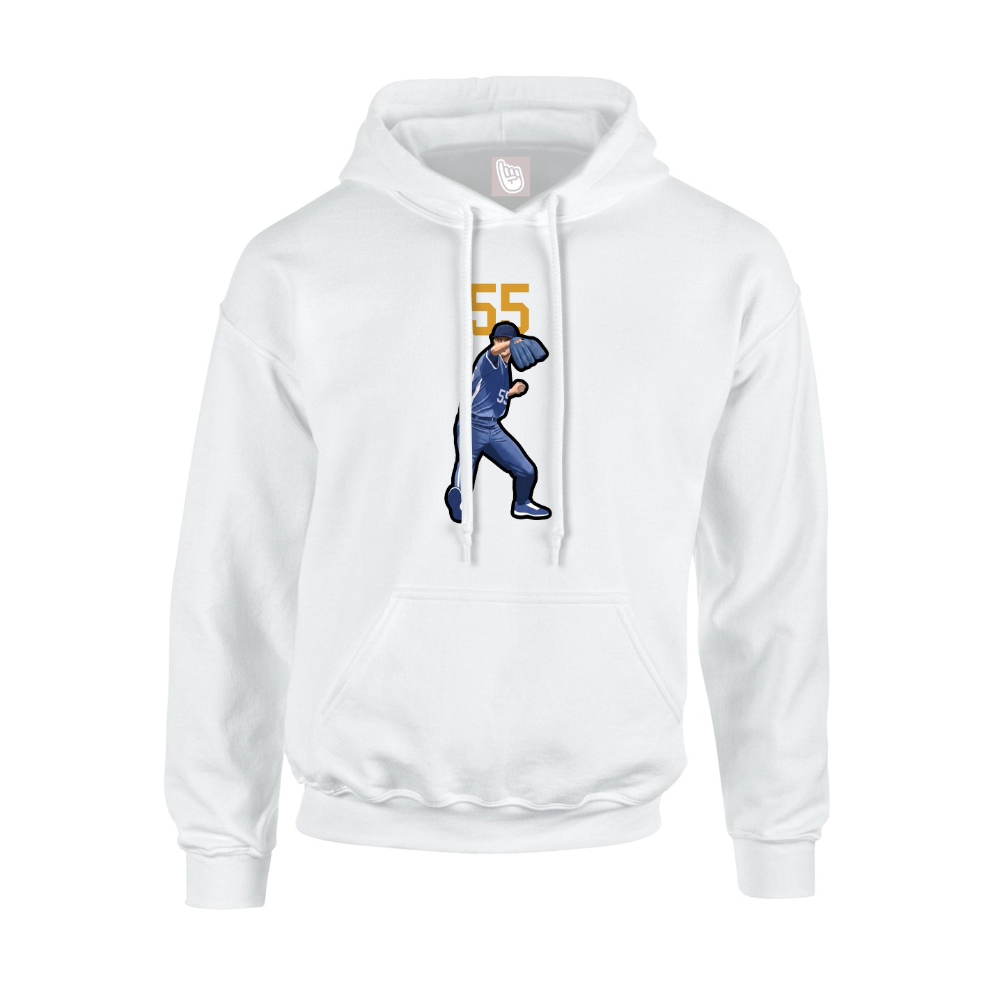 Youth Hoodie — Number Top in White