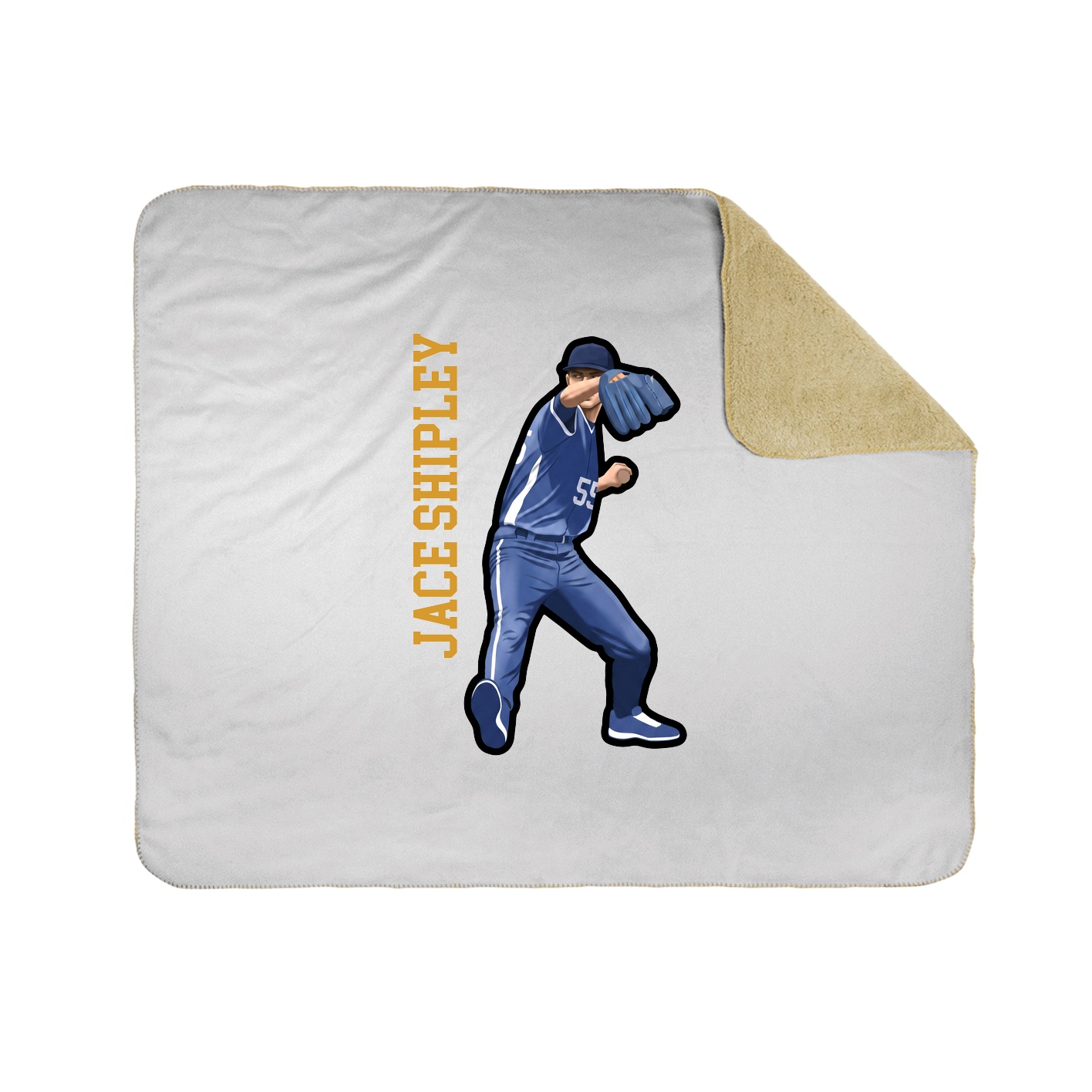 Throw Blanket — Name Vertical in White