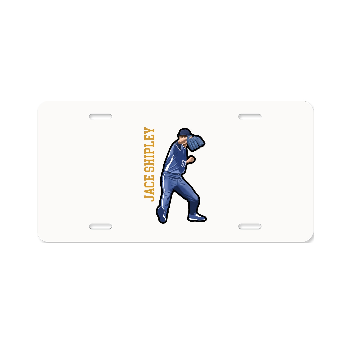 License Plate — Name Vertical in Classic