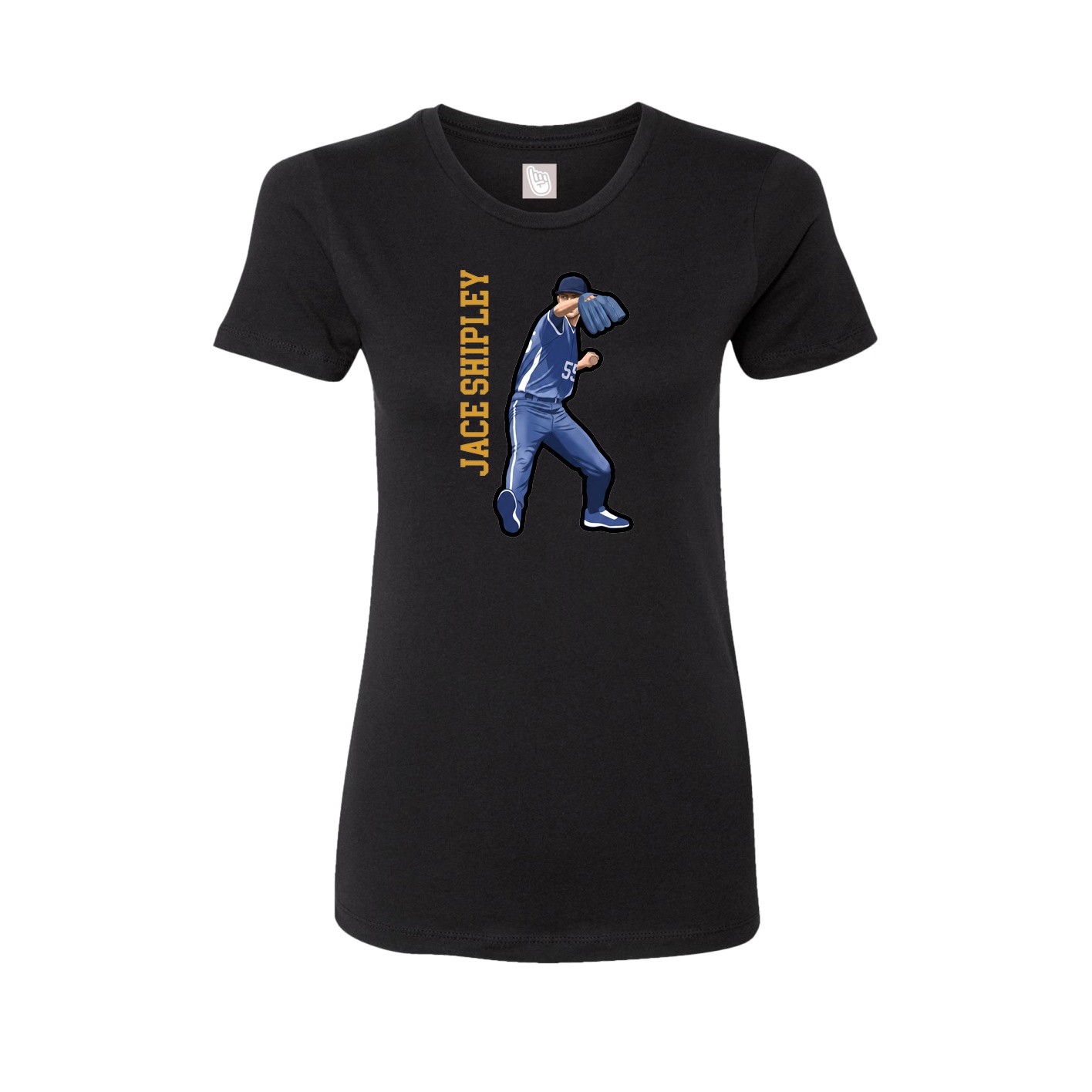 Womens Tee — Name Vertical in Black