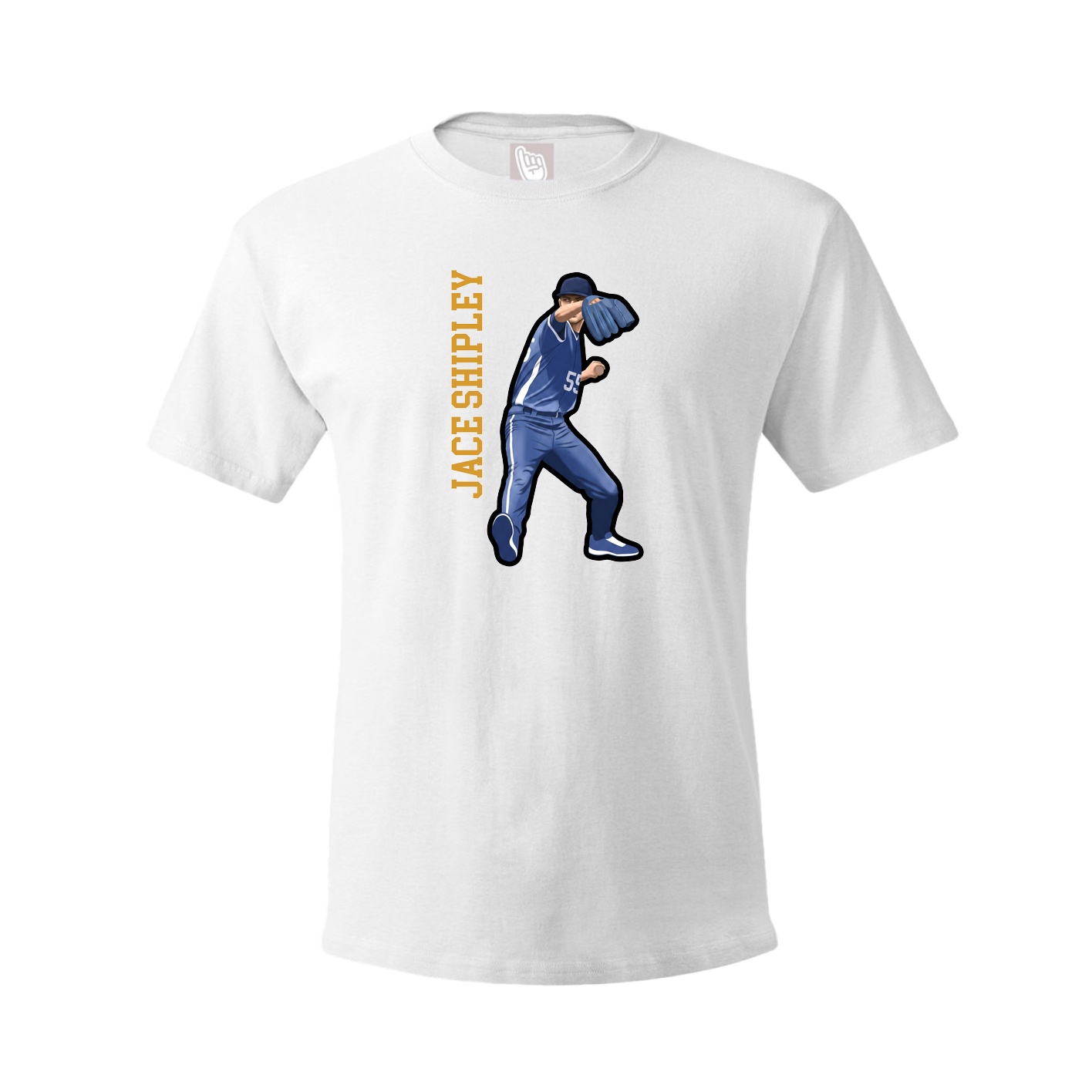Youth Tee — Name Vertical in White