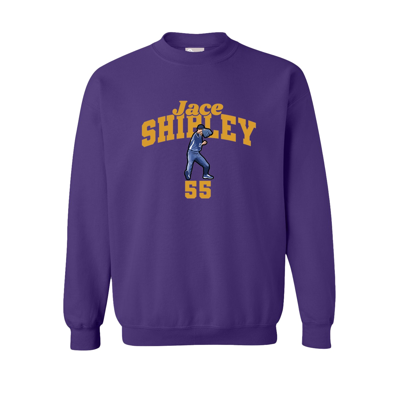 Fleece Crew — Signature Arch in Purple