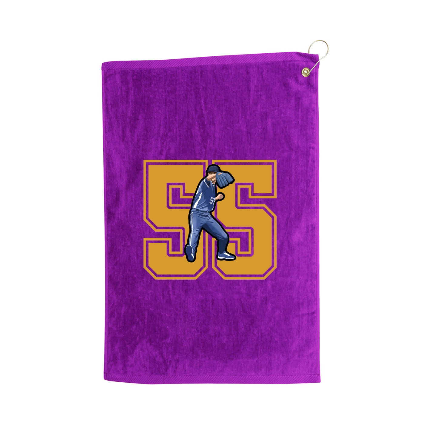 Golf Towel — Number in Purple