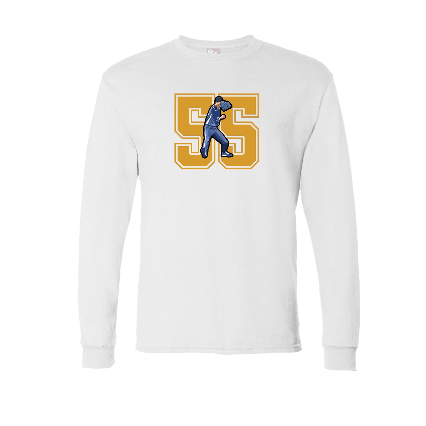 Long Sleeve Tee — Number in White