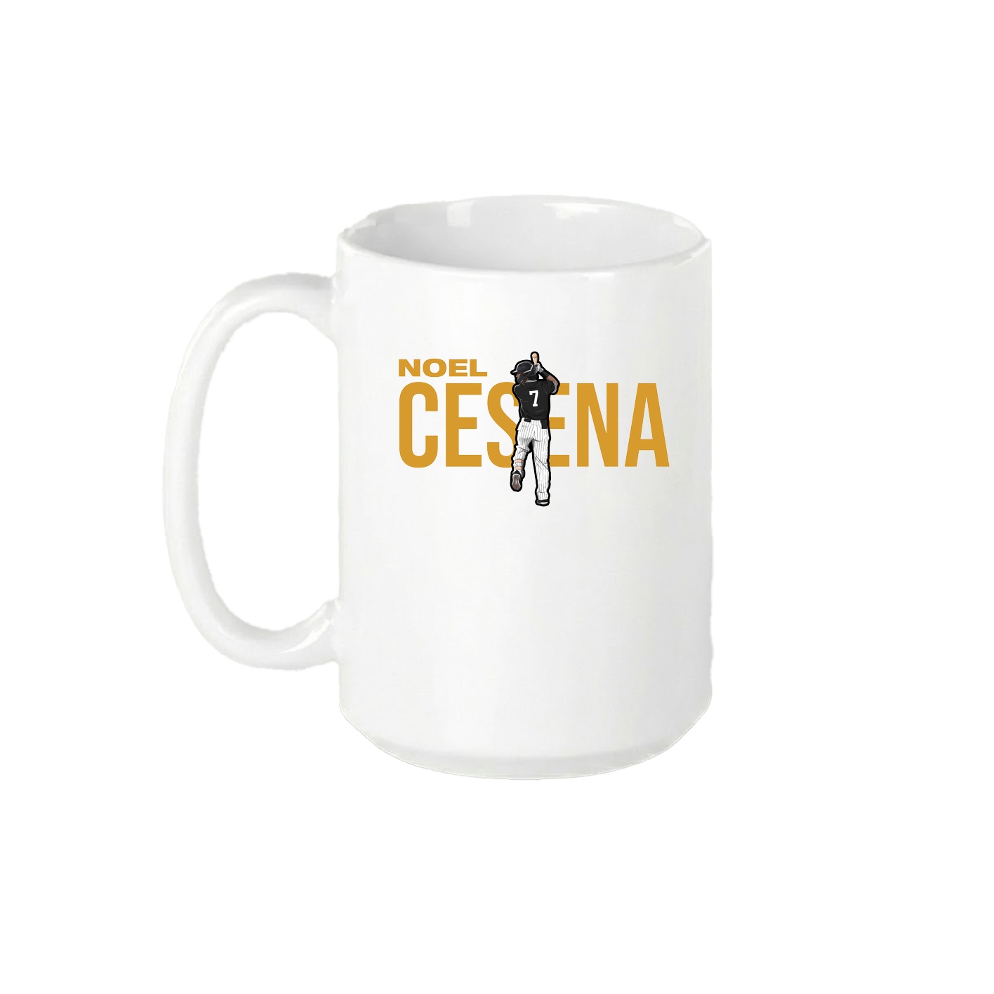 15oz Coffee Mug — Player Name in White