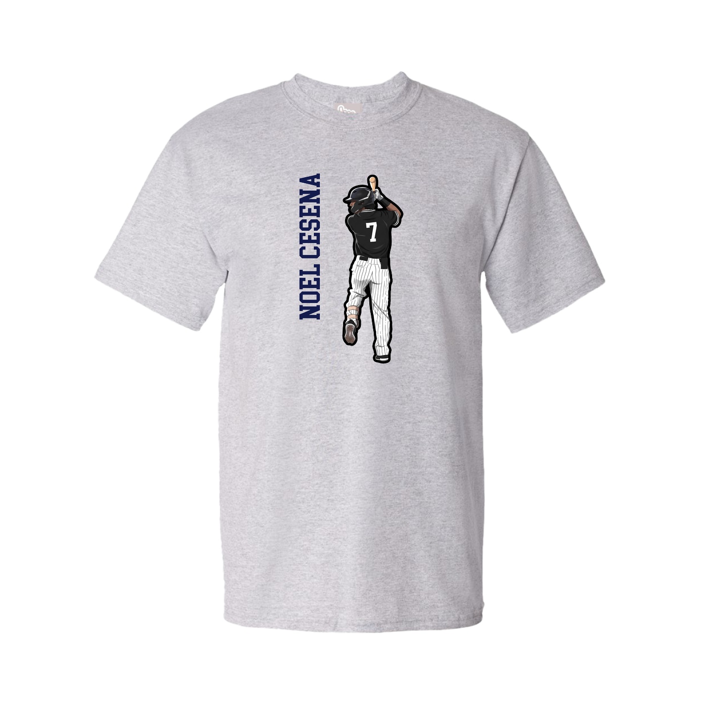 Tee — Name Vertical in Grey