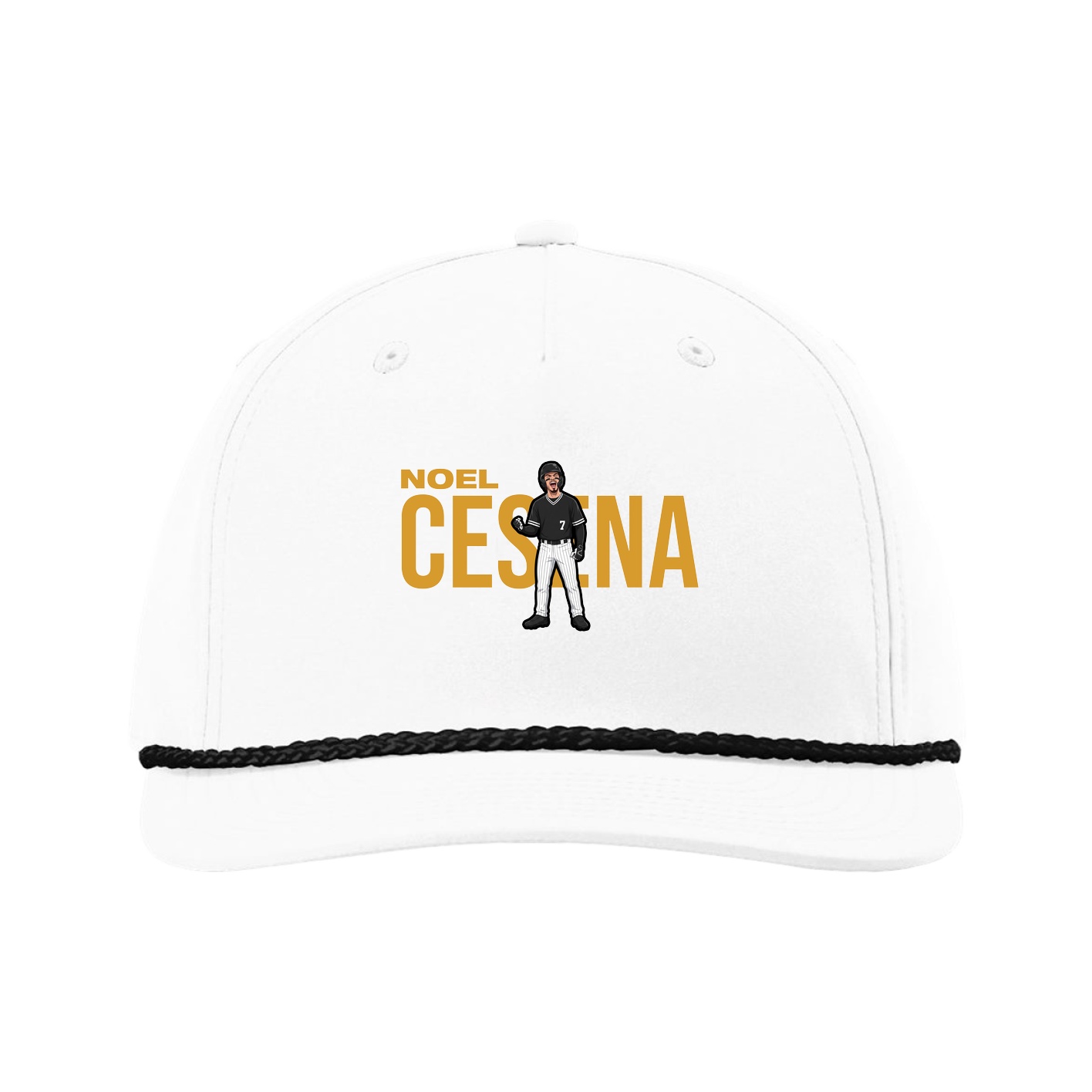 Five-Panel Classic Rope Cap — Player Name in White