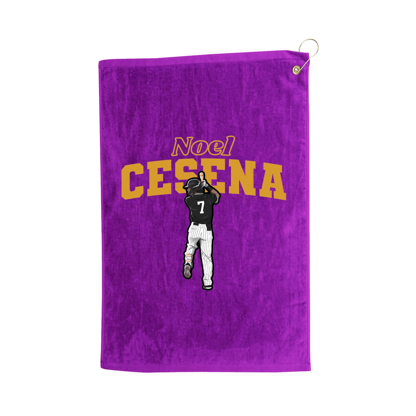 Golf Towel — Name Arch in Purple
