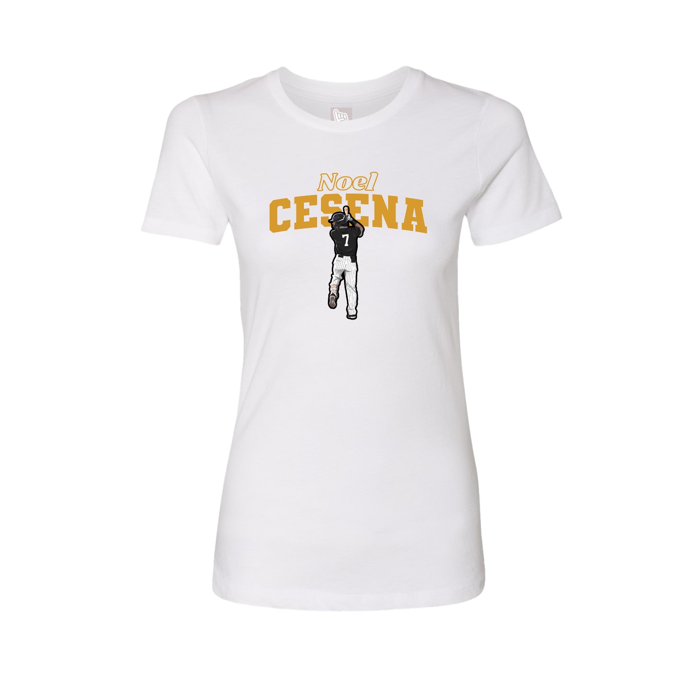 Womens Tee — Name Arch in White