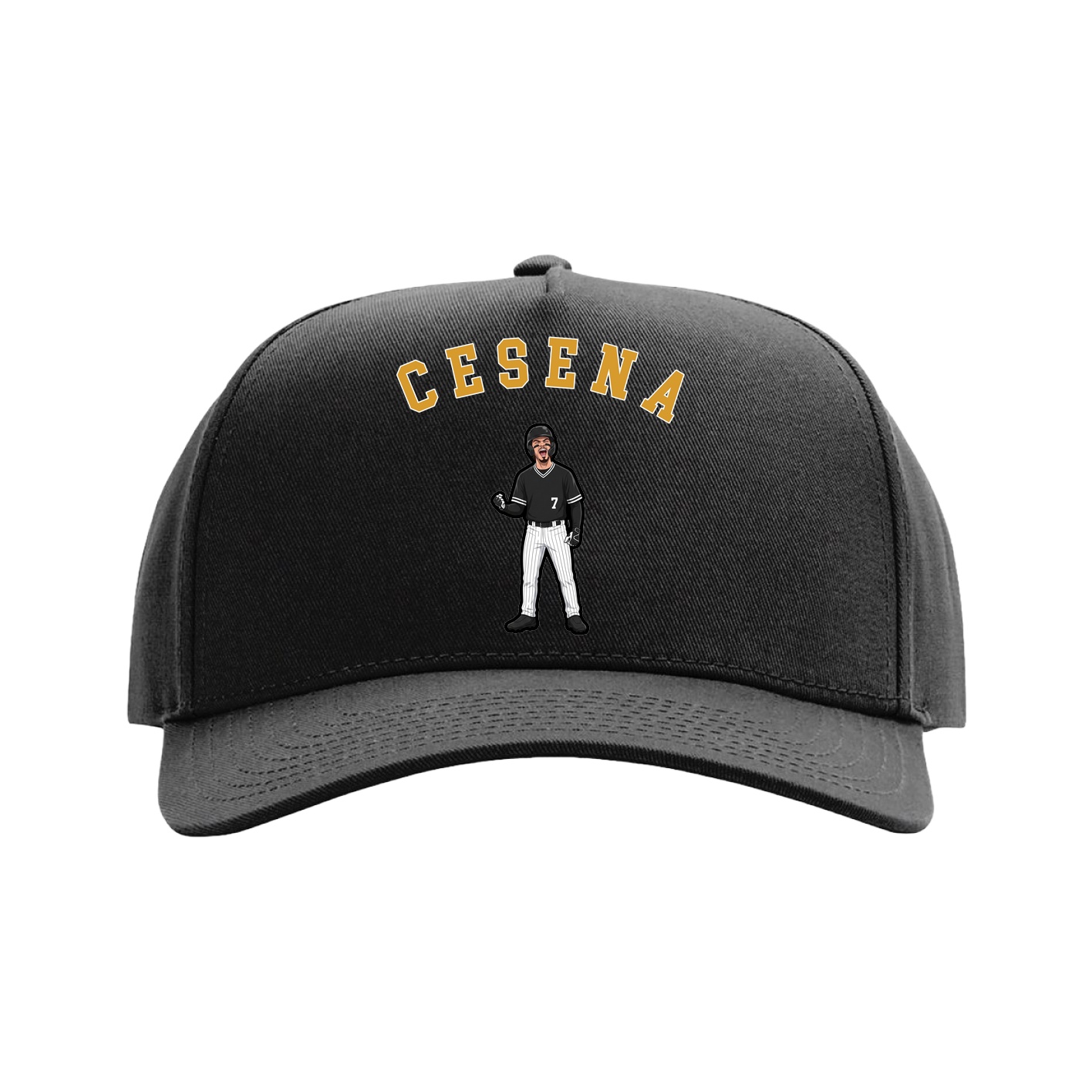 Full Fabric Five-Panel Champ Cap — Shirsey Arch in Black