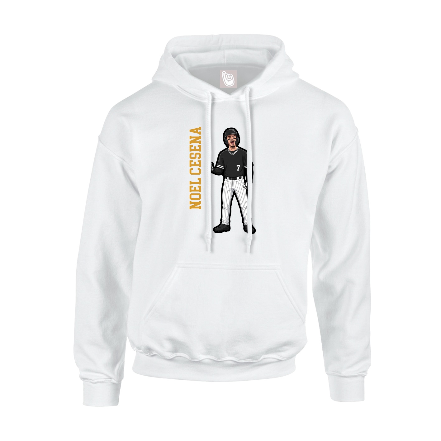 Hoodie — Name Vertical in White