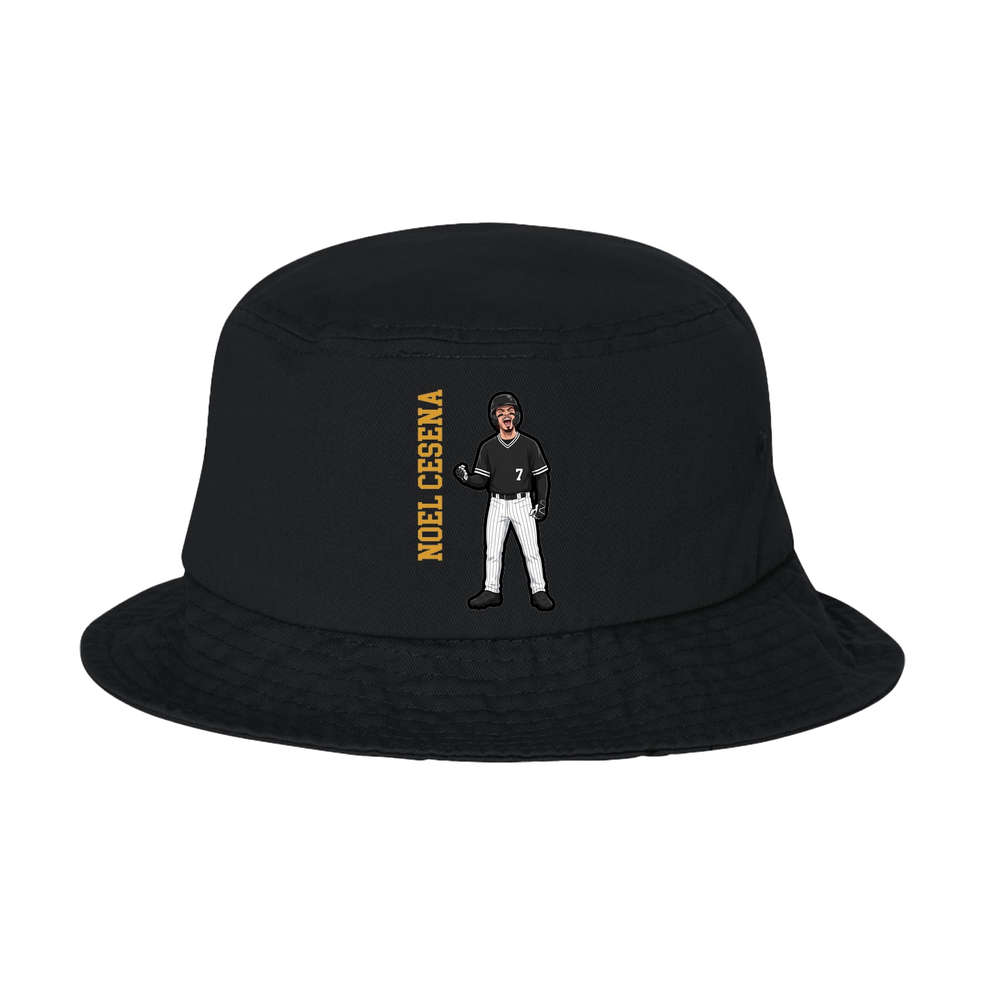 Bucket Cap — Name Vertical in Black