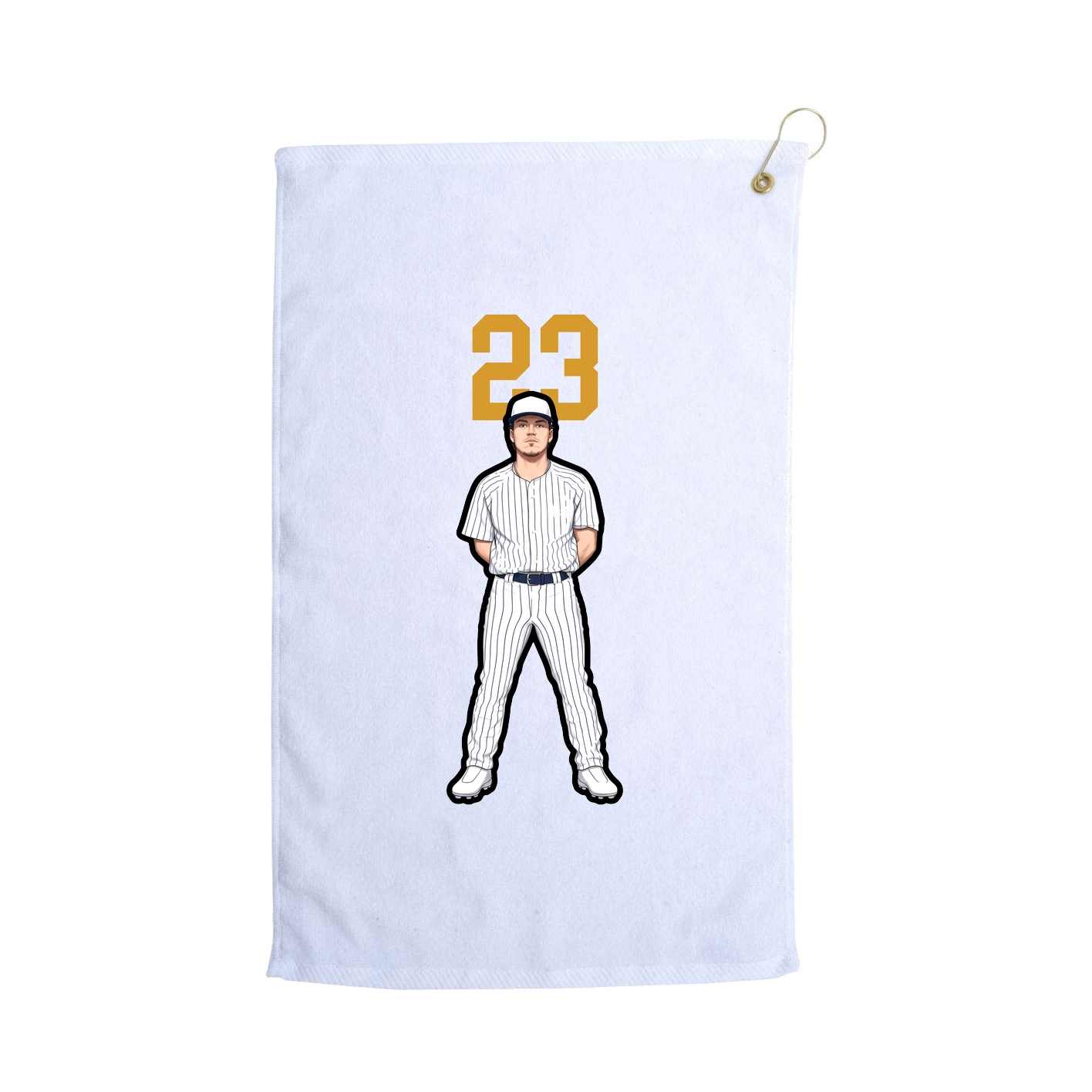 Golf Towel — Number Top in White