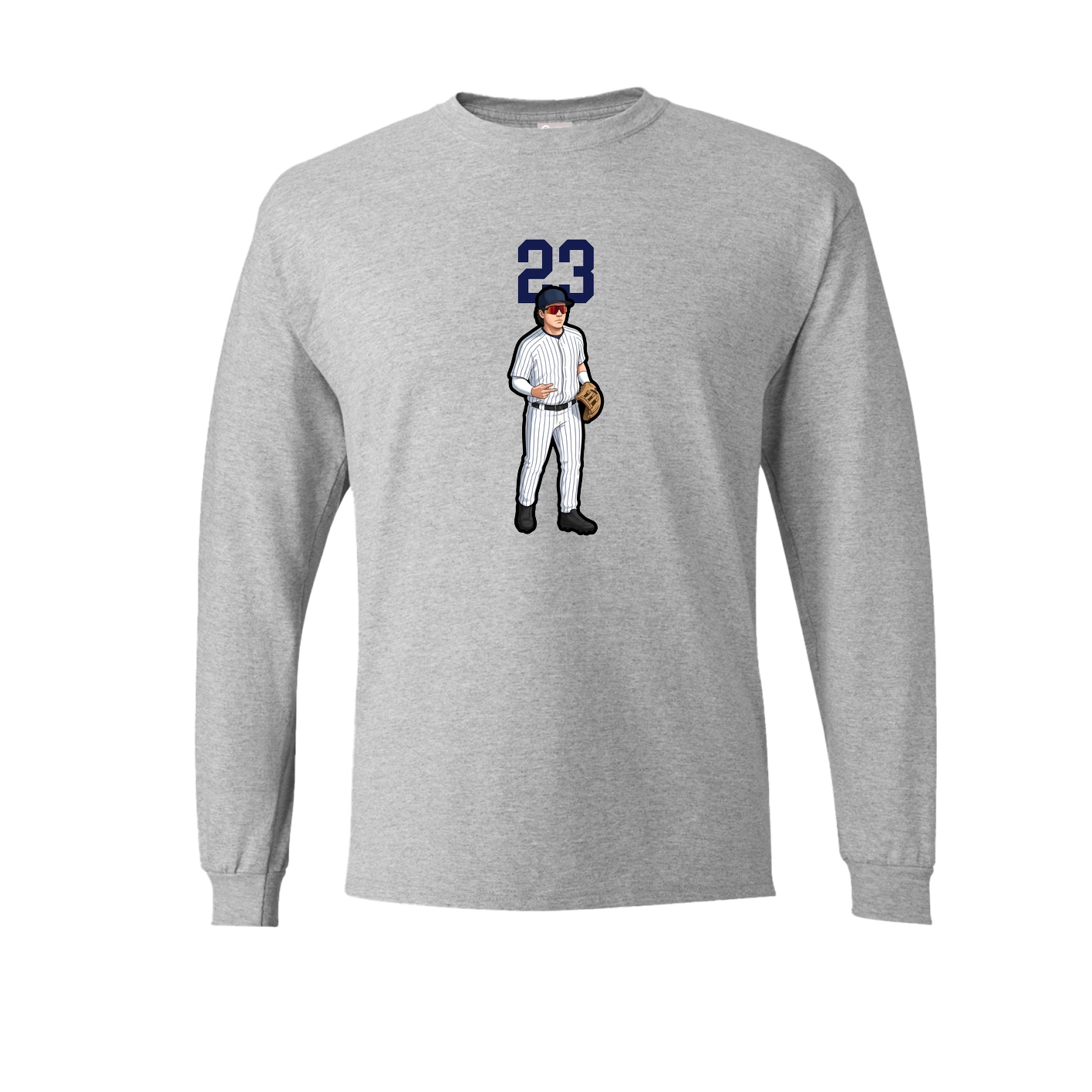 Long Sleeve Tee — Number Top in Grey