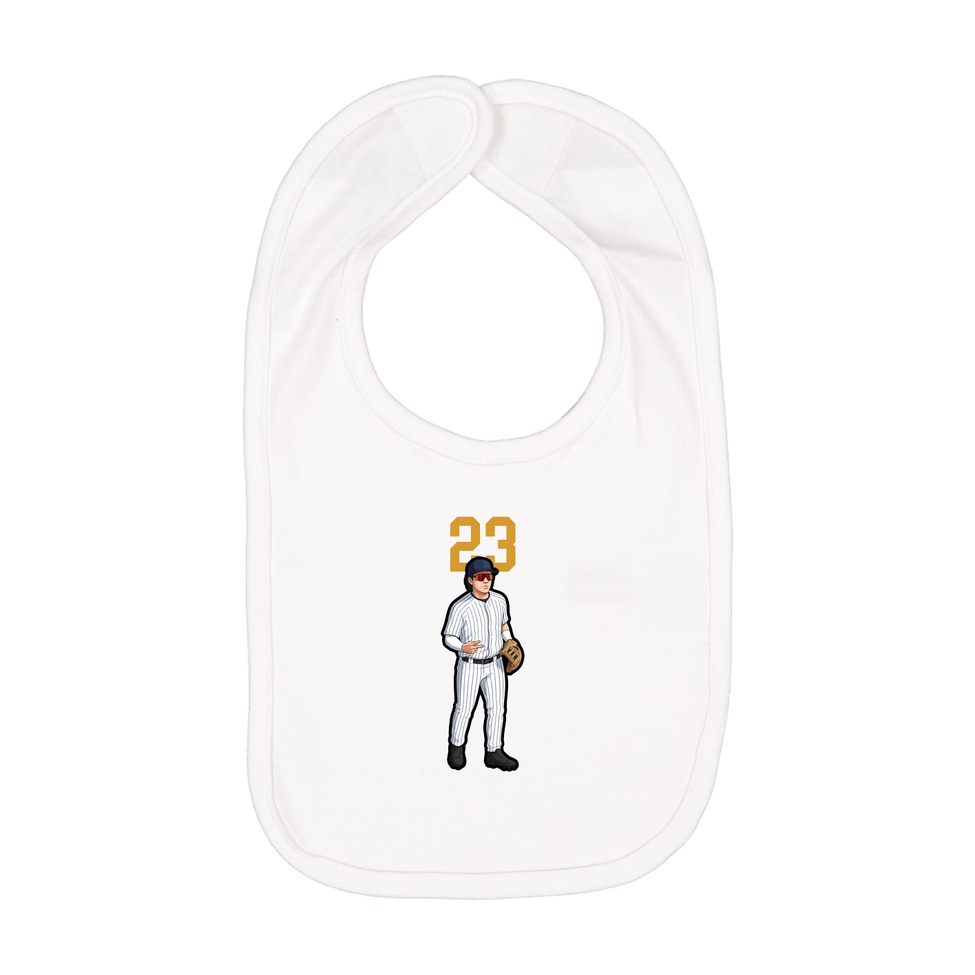 Infant Bib — Number Top in White