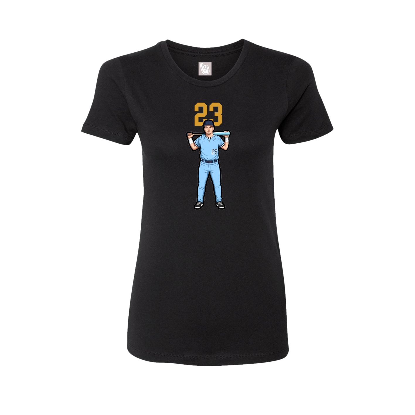 Fitted Women's Tee — Number Top in Black