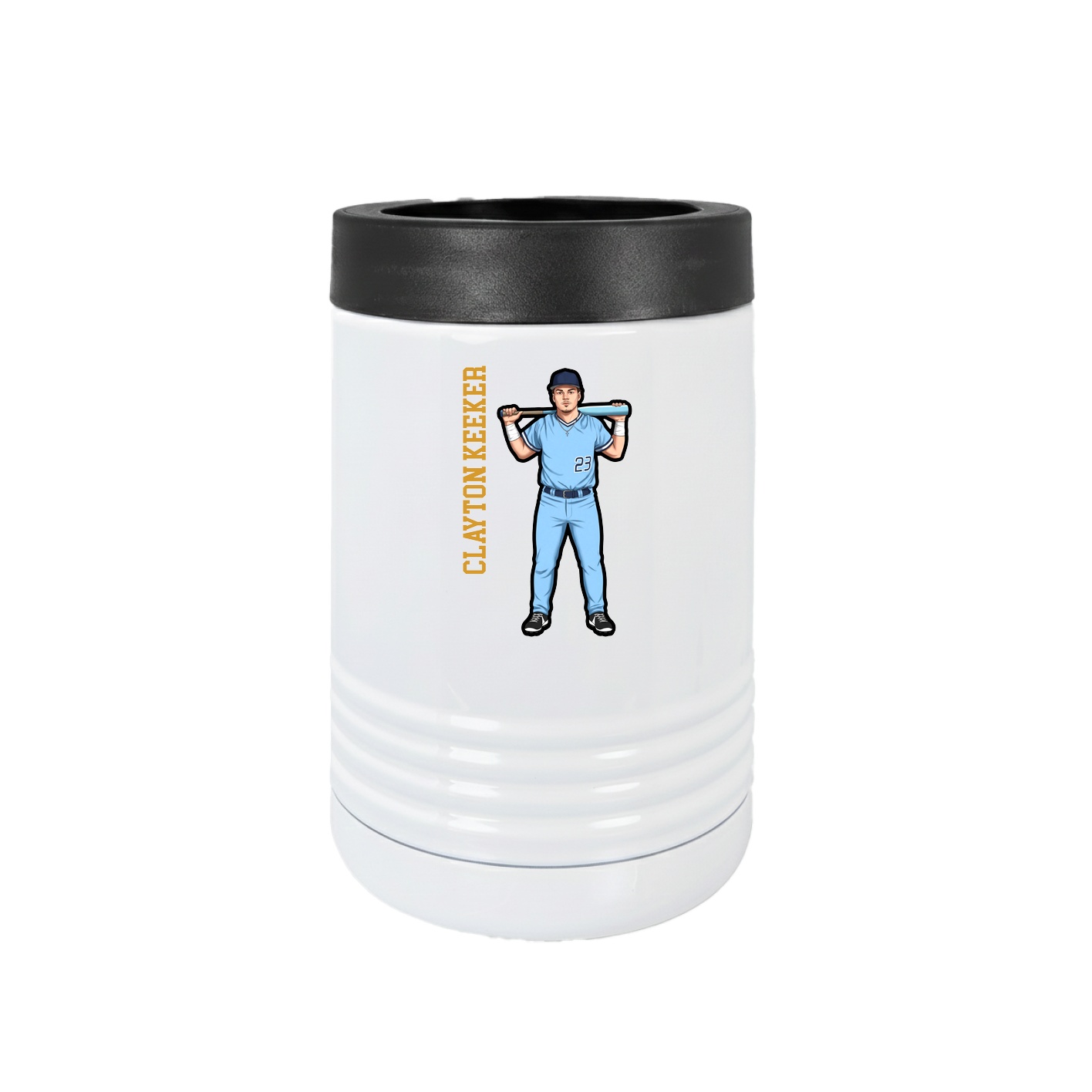 Beverage Holder — Name Vertical in White