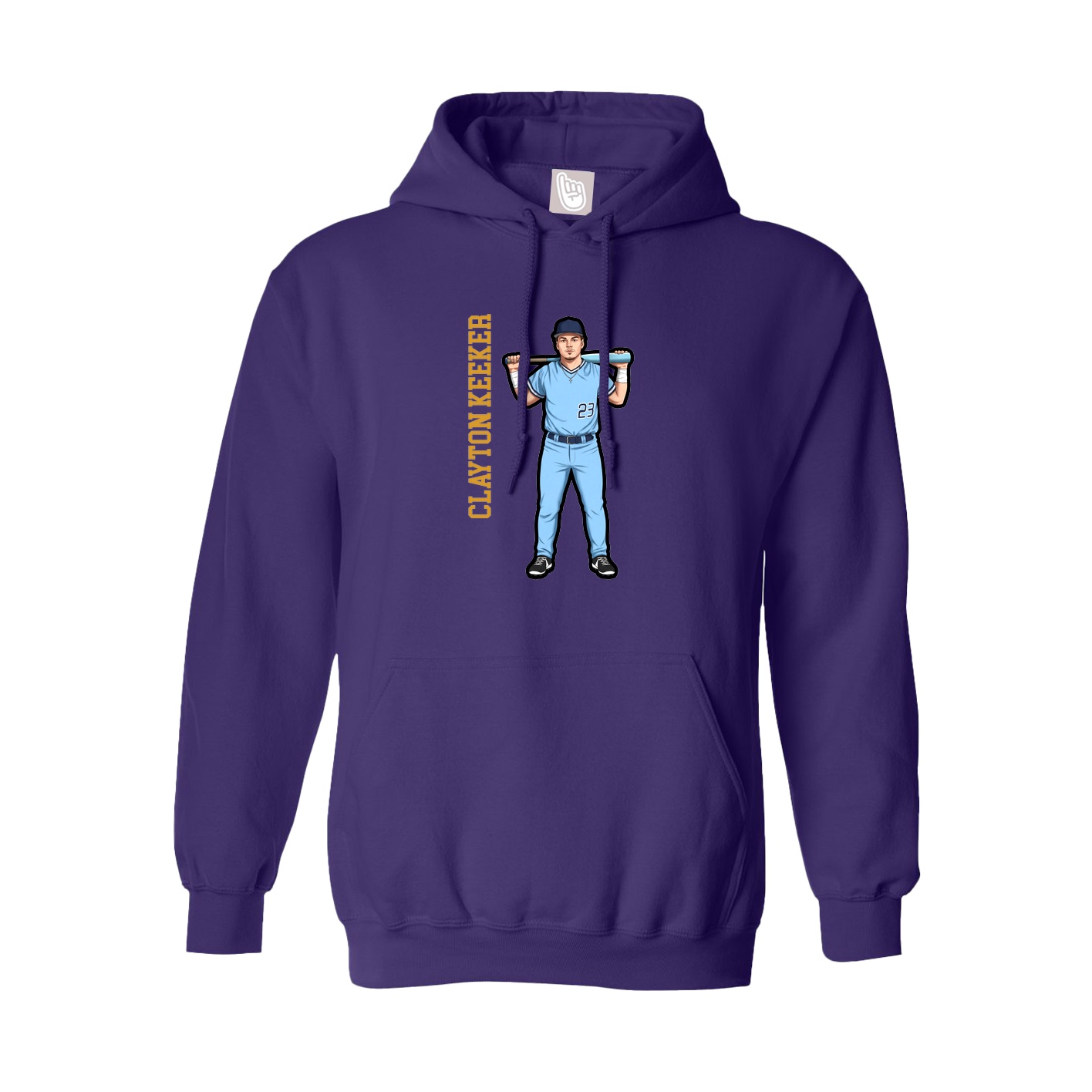 Youth Hoodie — Name Vertical in Purple