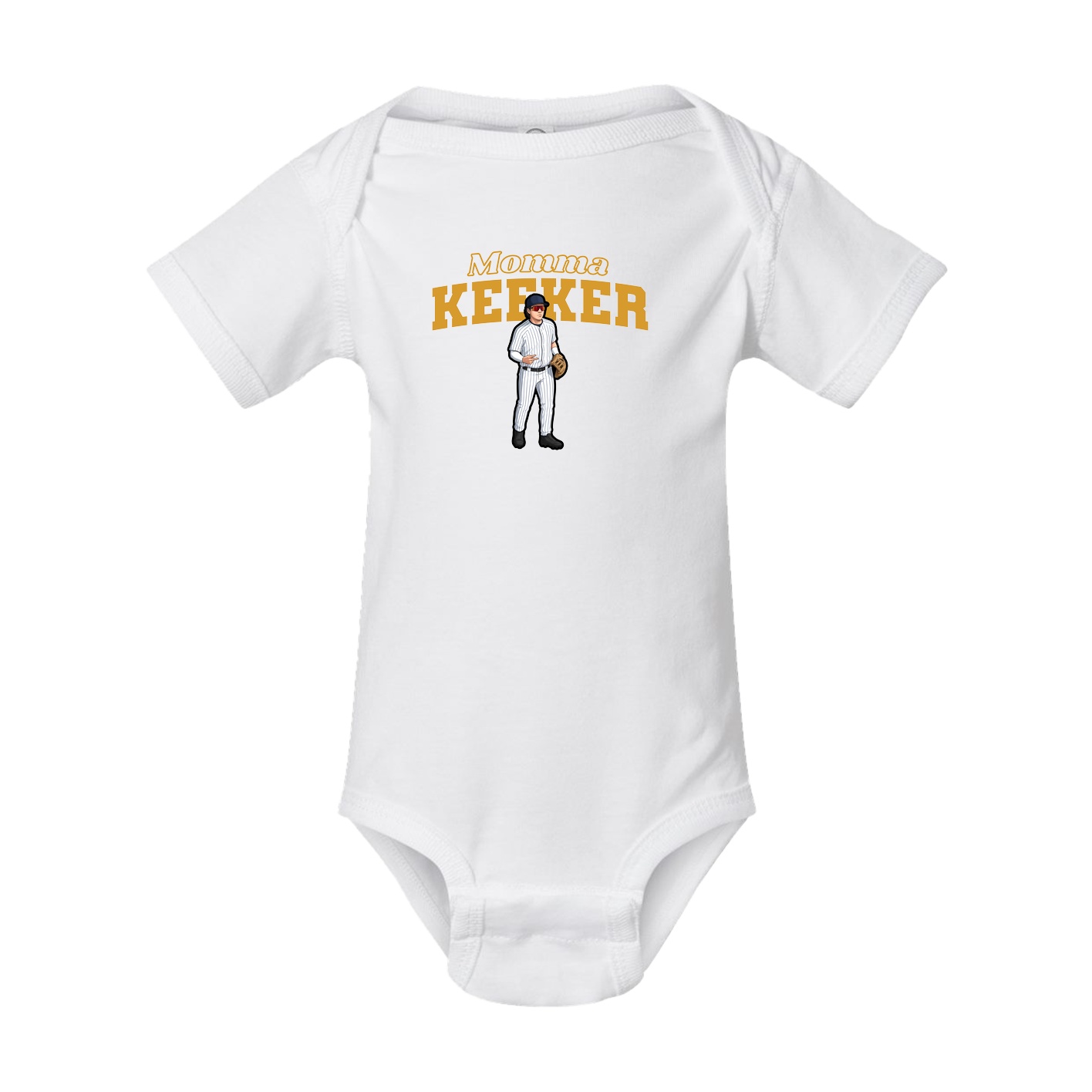 Baby Onesie — Mothers Day Block in White