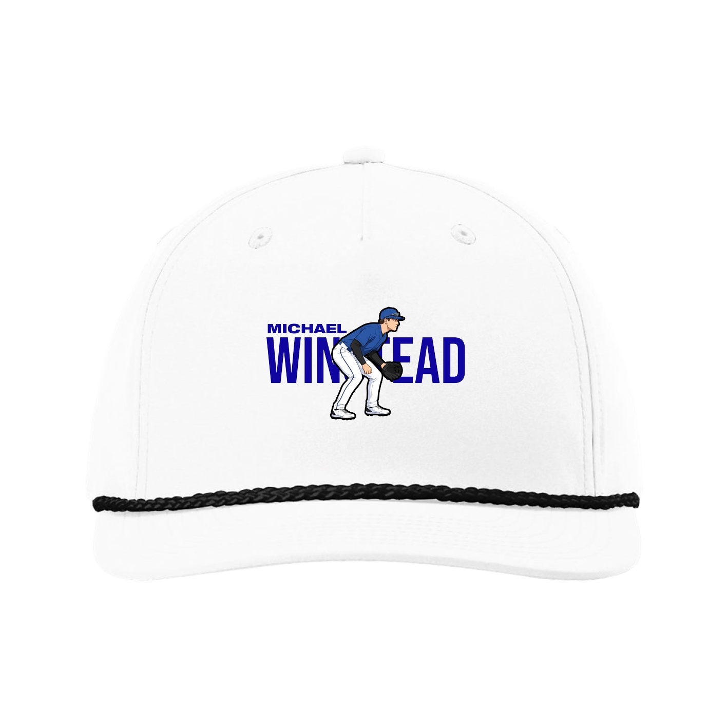 Five-Panel Classic Rope Cap — Player Name in White