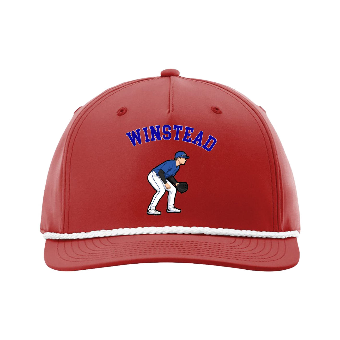 Five-Panel Classic Rope Cap — Shirsey Arch in Red