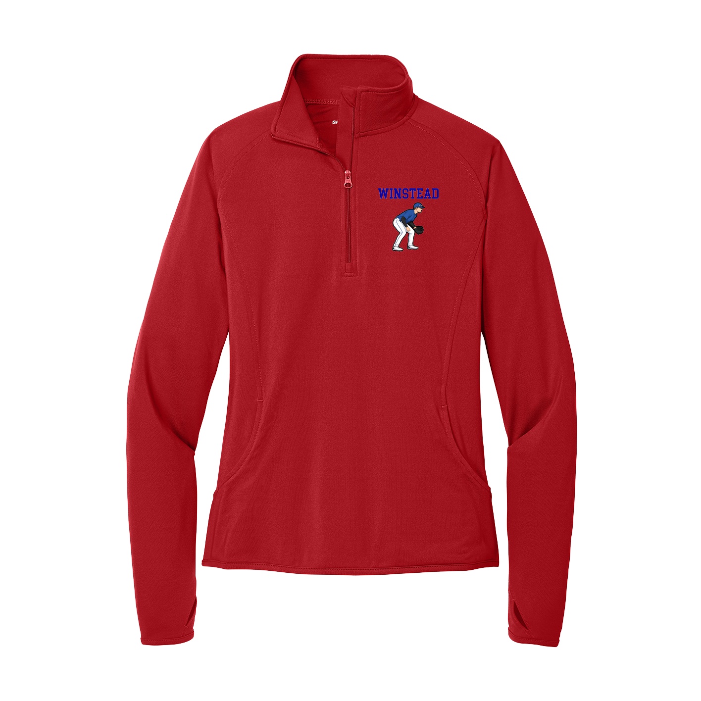 Women's Q-Zip Pullover — Shirsey in Red