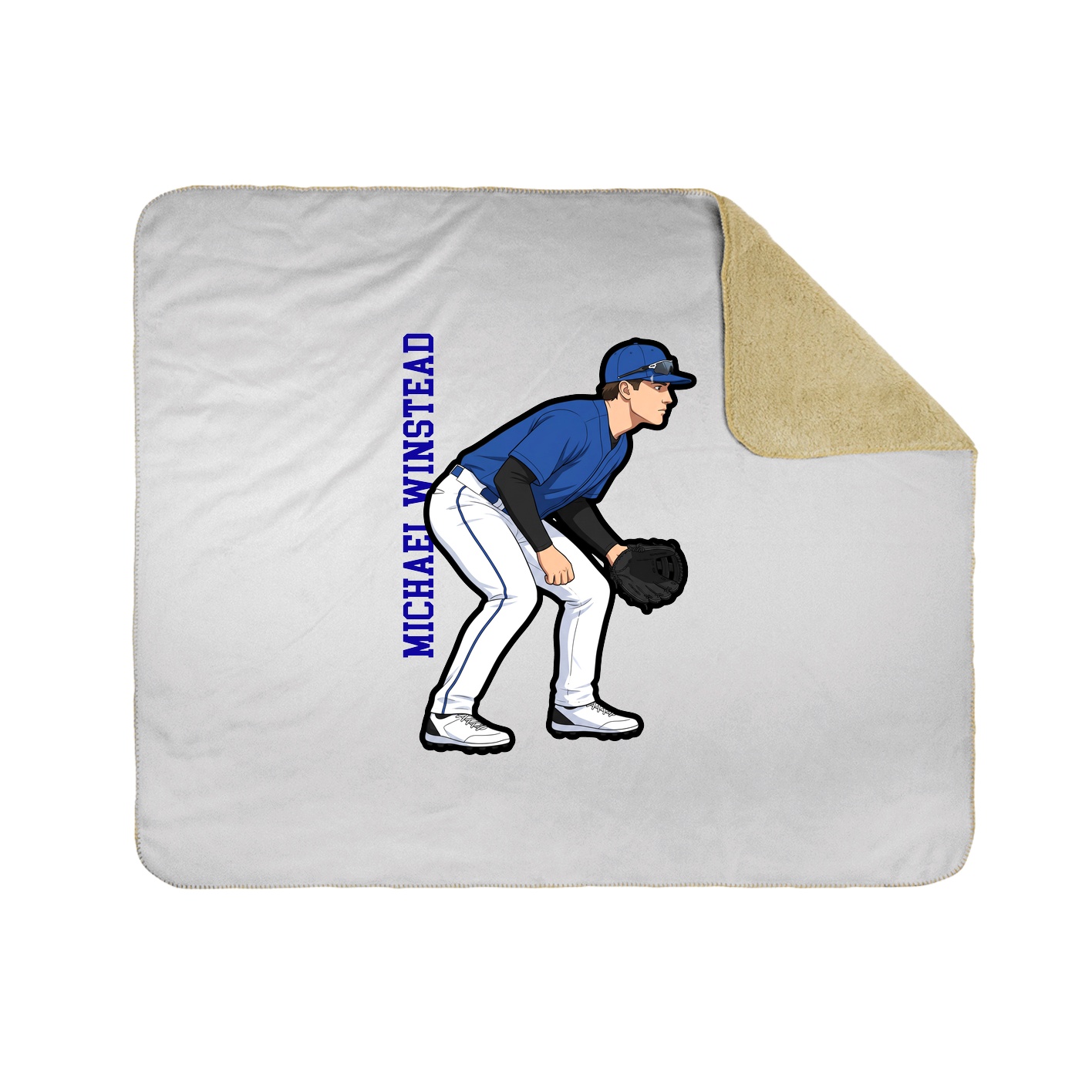 Throw Blanket — Name Vertical in White
