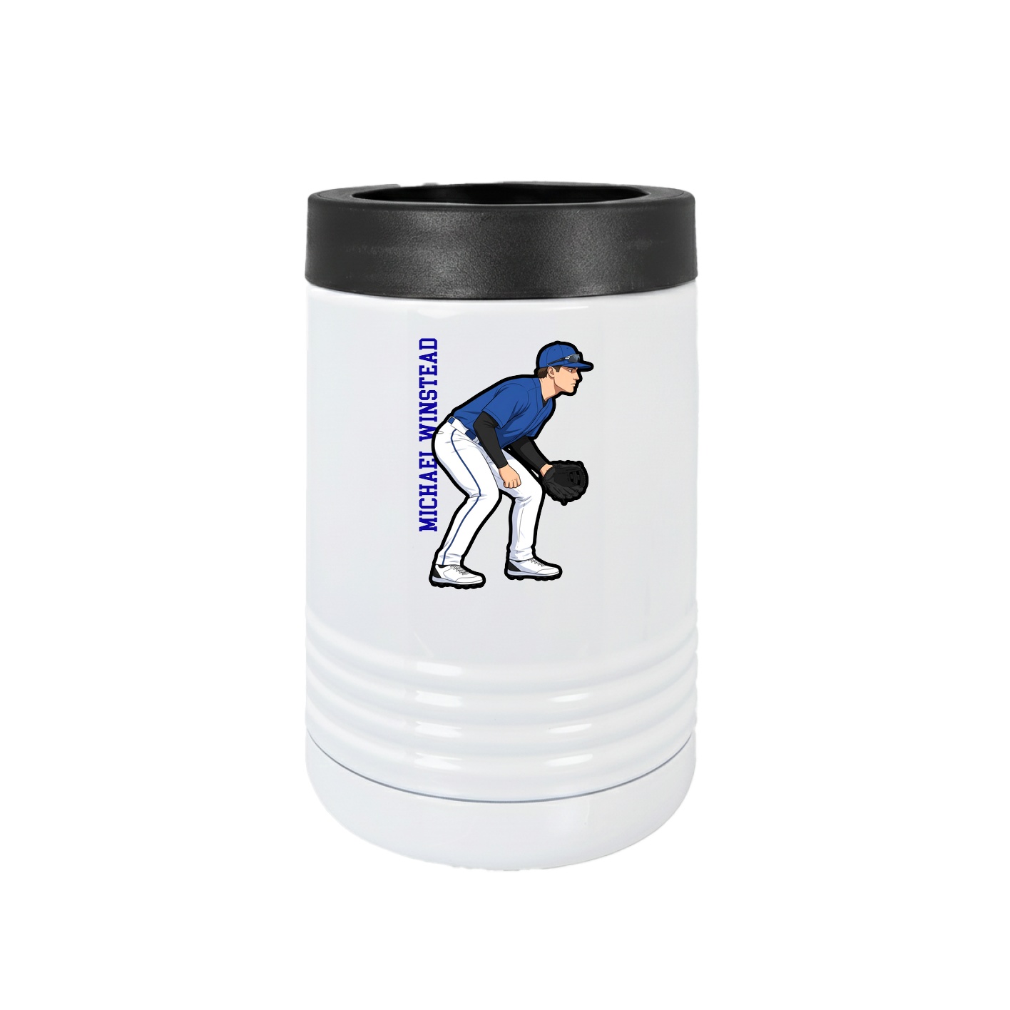 Beverage Holder — Name Vertical in White