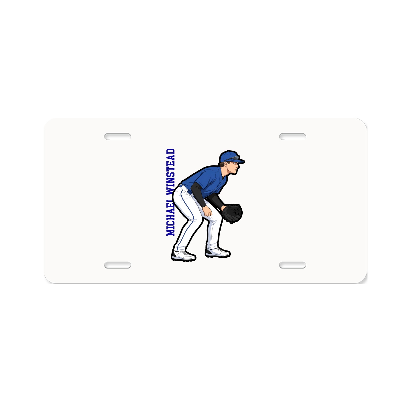 License Plate — Name Vertical in Classic