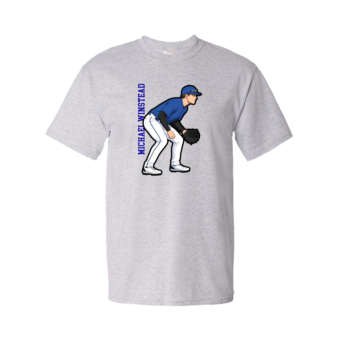 Youth Tee — Name Vertical in Grey