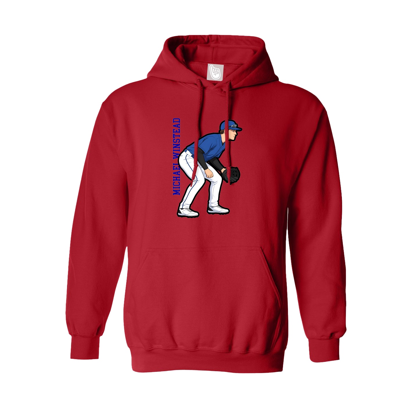 Youth Hoodie — Name Vertical in Red