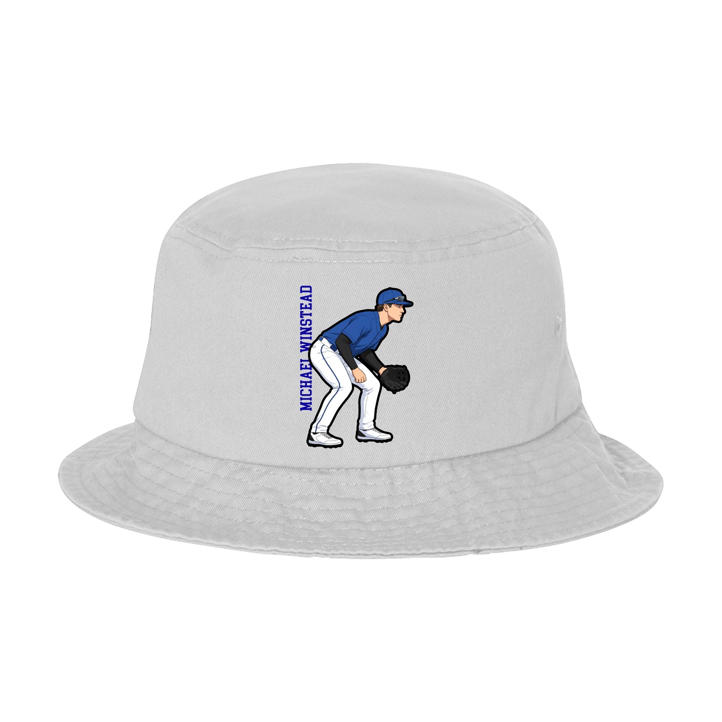 Bucket Cap — Name Vertical in White