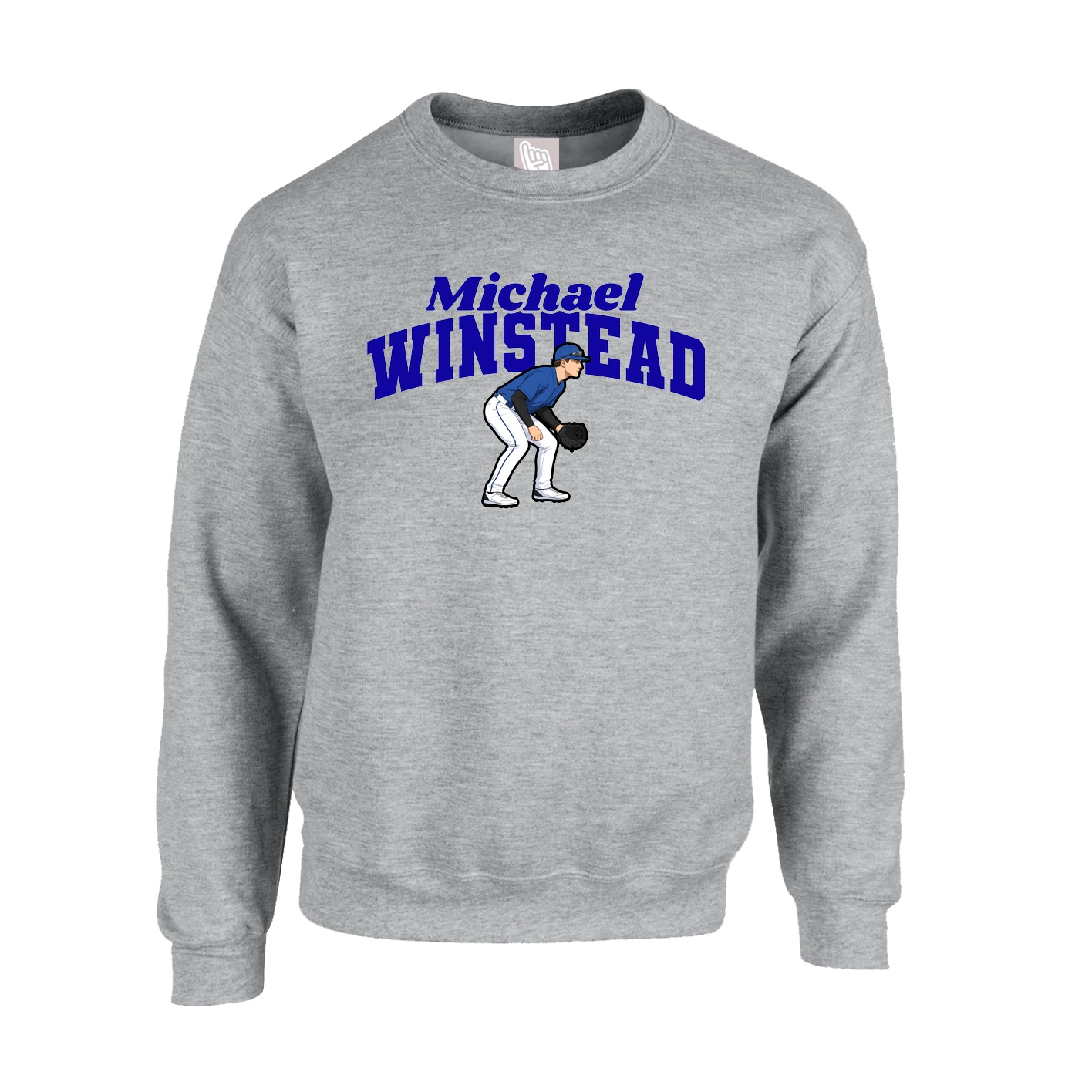 Fleece Crew — Signature Arch in Grey