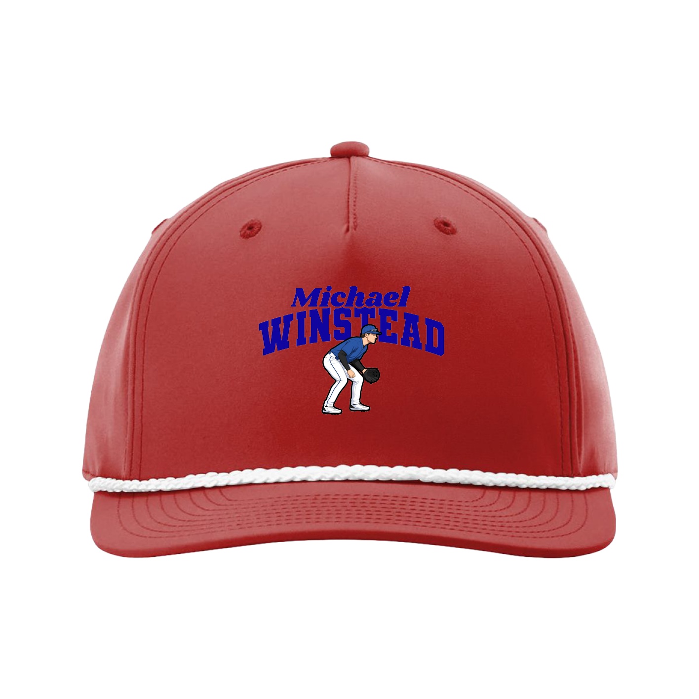 Five-Panel Classic Rope Cap — Signature Arch in Red