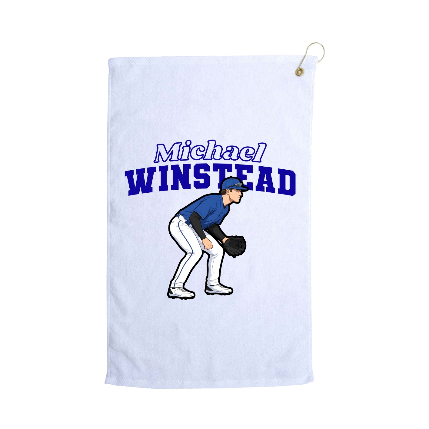 Golf Towel — Name Arch in White