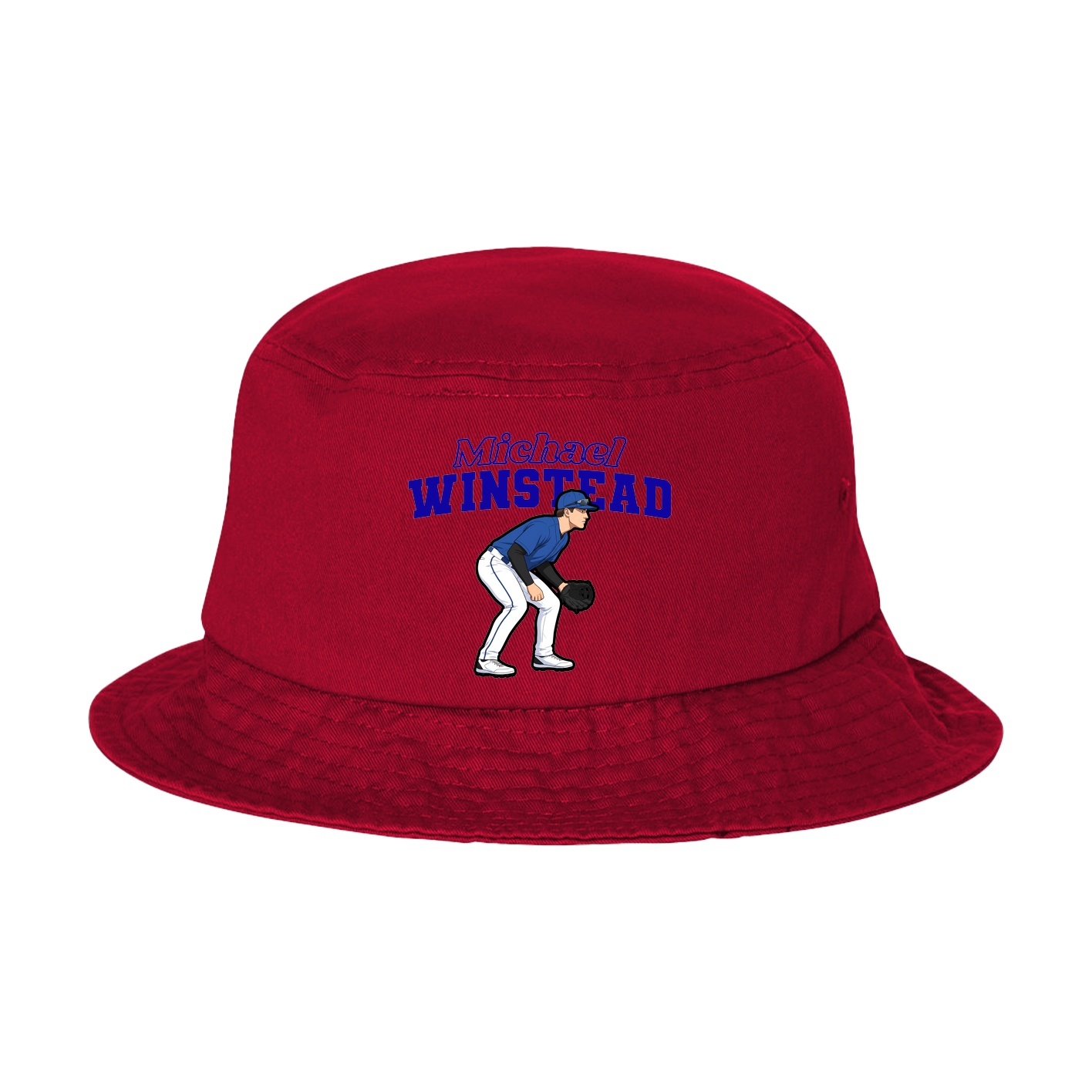 Bucket Cap — Name Arch in Red