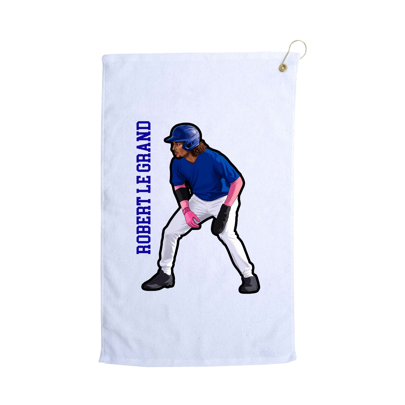 Golf Towel — Name Vertical in White