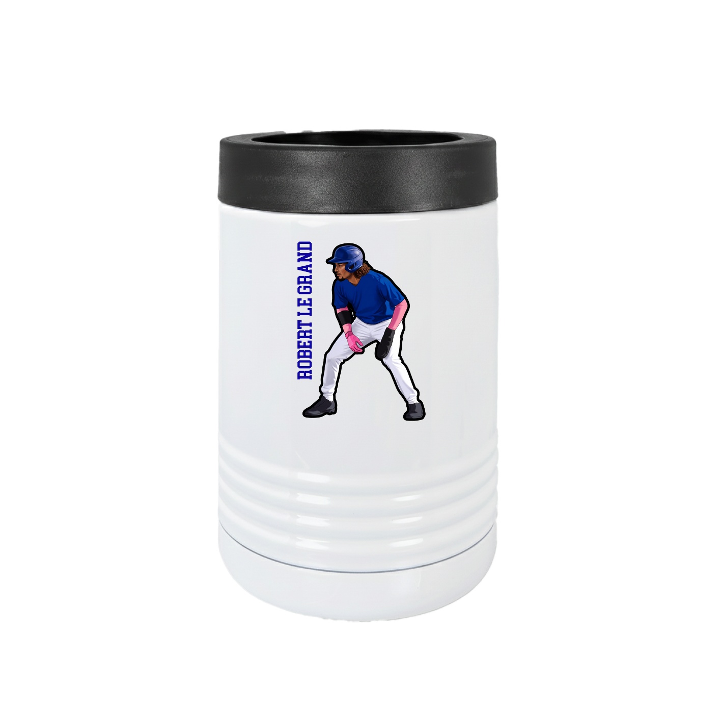 Beverage Holder — Name Vertical in White