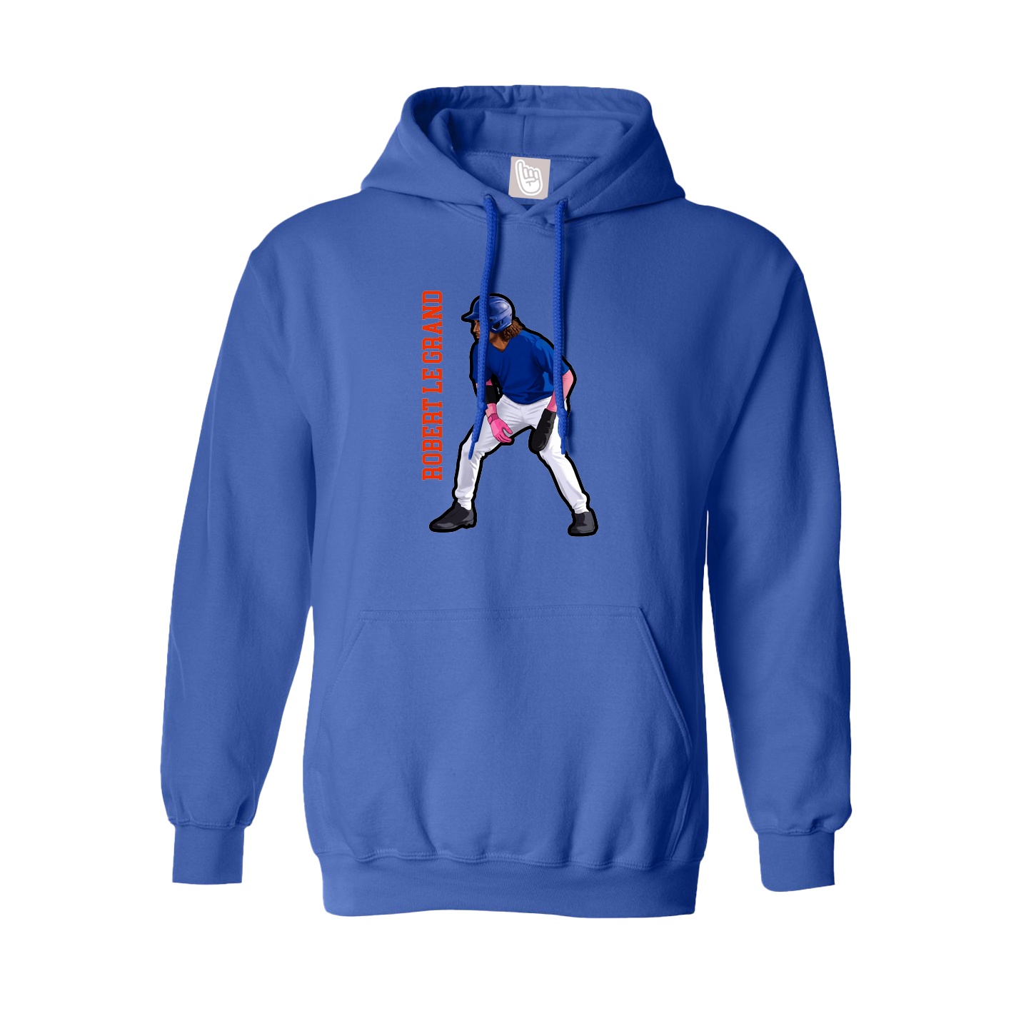 Hoodie — Name Vertical in Royal