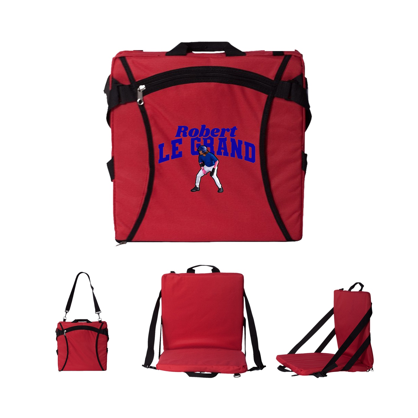 Folding Stadium Seat — Signature Arch in Red