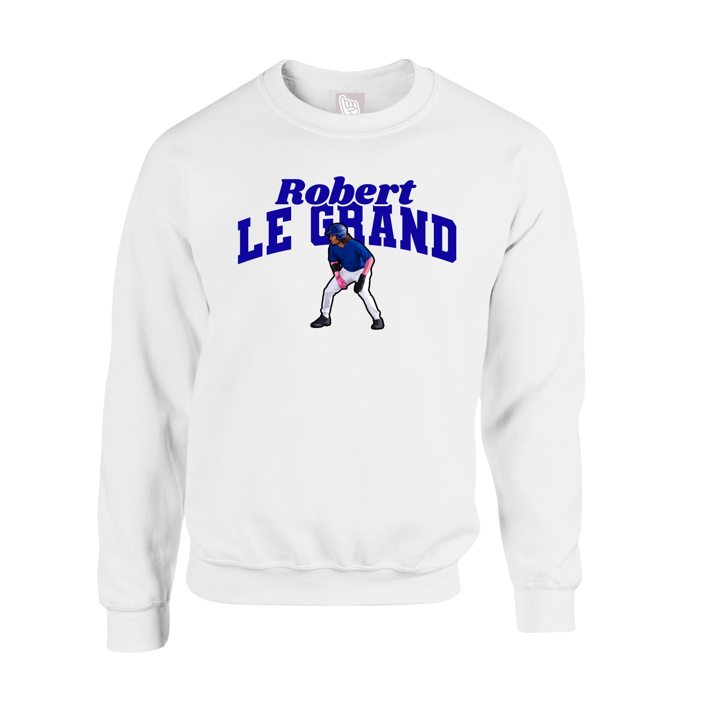 Fleece Crew — Signature Arch in White