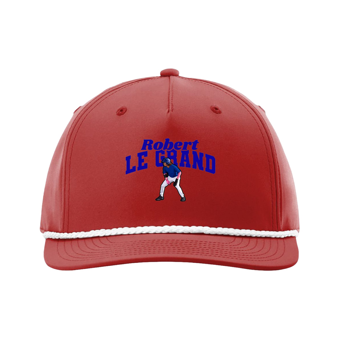 Five-Panel Classic Rope Cap — Signature Arch in Red