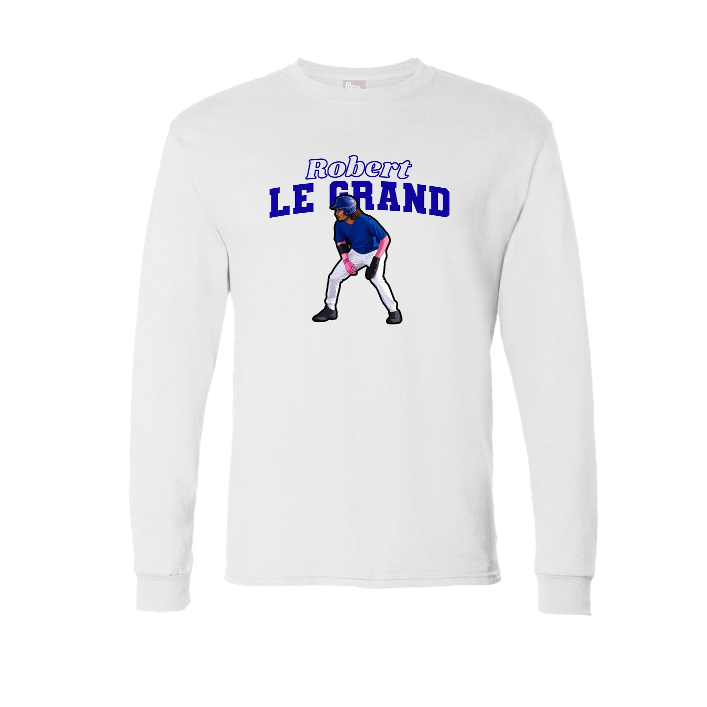 Long Sleeve Tee — Name Arch in White