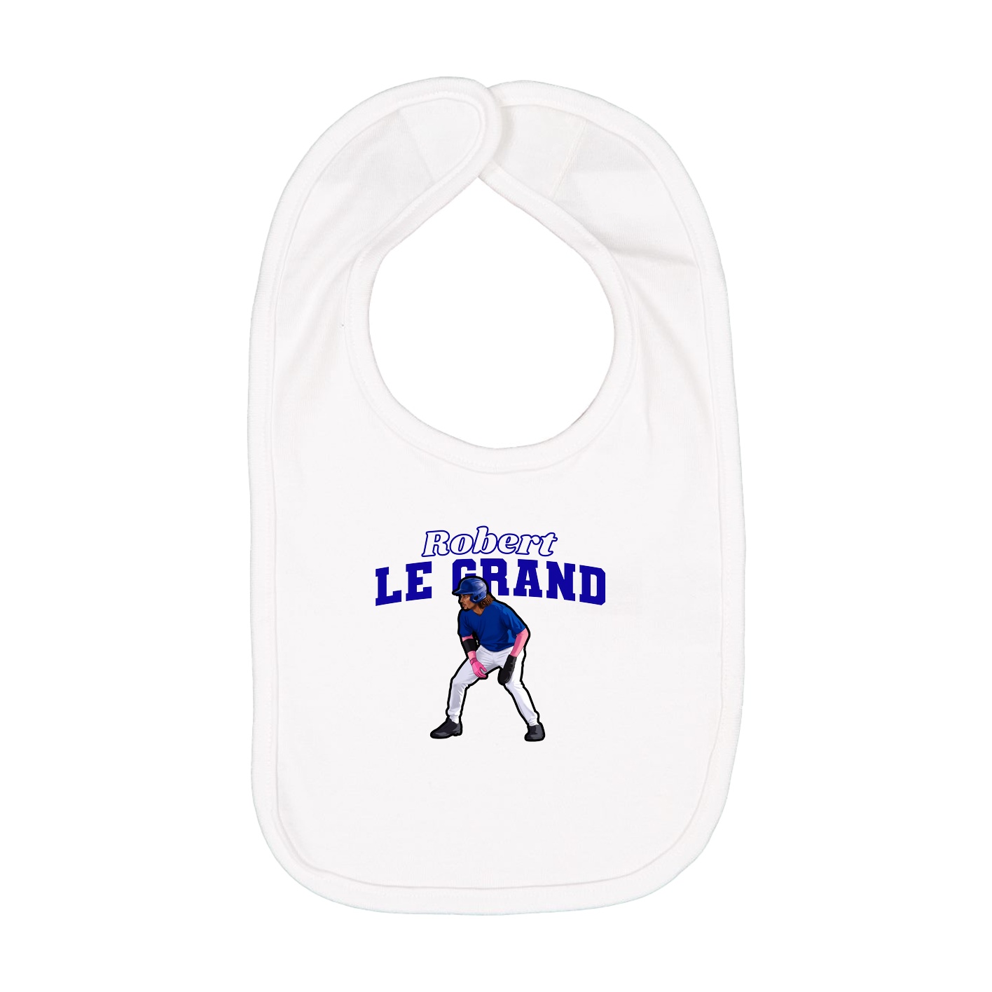 Infant Bib — Name Arch in White