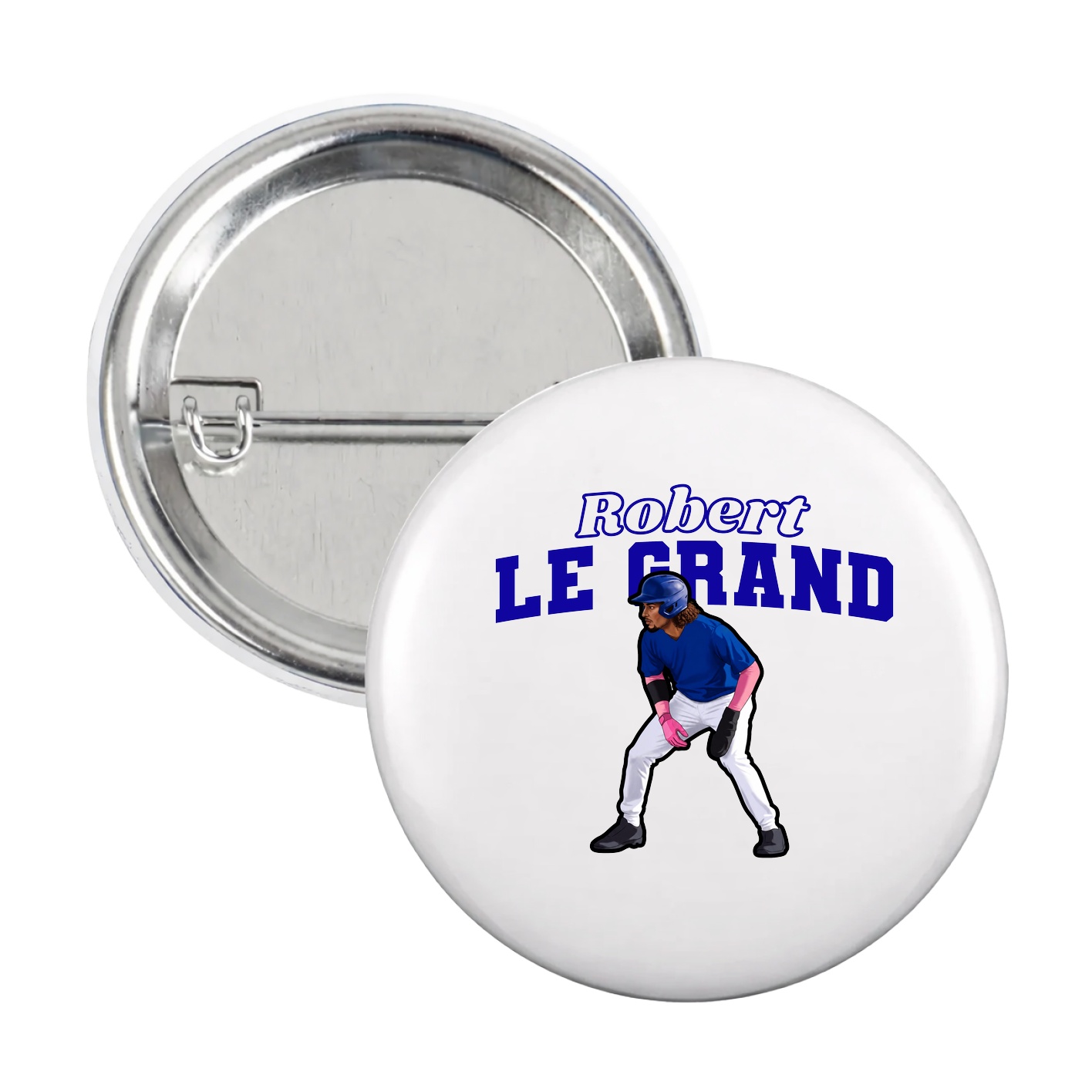 Game Day Button — Name Arch in White