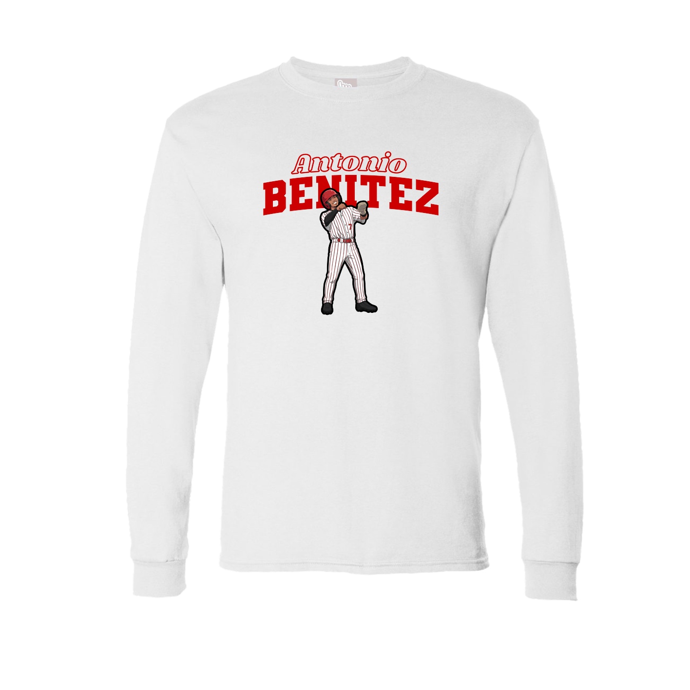 Long Sleeve Tee — Name Arch in White