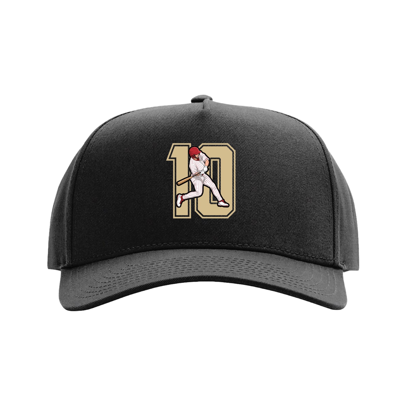 Full Fabric Five-Panel Champ Cap — Number in Black